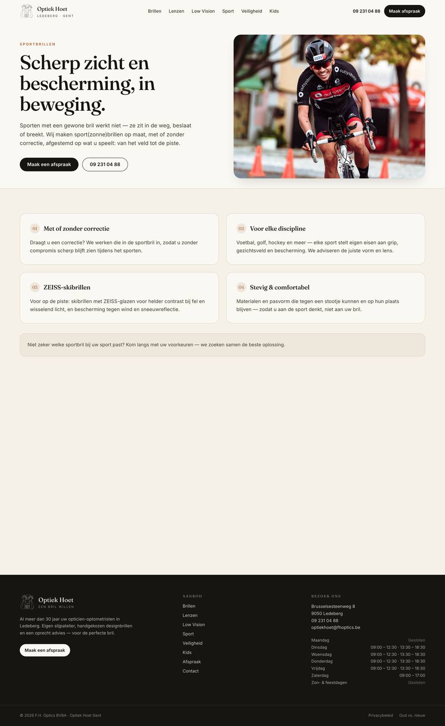 Optiek Hoet — Sportbrillen (desktop), rebuilt
